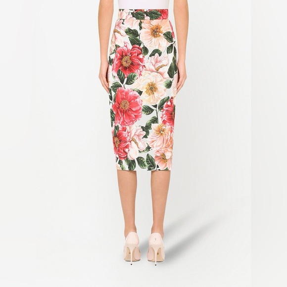 Dolce & Gabbana Camellia Print Cady Tulip Skirt - NEW WITH TAGS - Picture 12 of 16